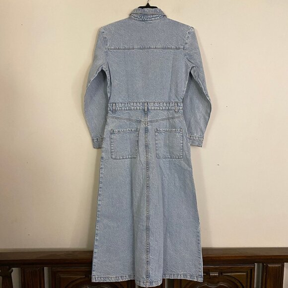 NEW Zara Z1975 DENIM MIDI DRESS S - Picture 11 of 15